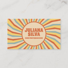 Orange Retro Line mit QR Business Card