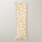 Orange Retro Lino Geometrisches Muster Seitenschläferkissen (Vorderseite Vertikal)