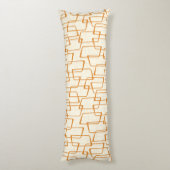 Orange Retro Lino Geometrisches Muster Seitenschläferkissen (Rückseite (Vertikal))