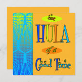 Orange Retro Luau Hula von einer guten Zeit Einlad Einladung (Vorne/Hinten)