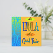 Orange Retro Luau Hula von einer guten Zeit Einlad Einladung (Stehend Vorderseite)
