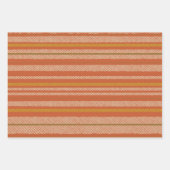Orange Retro Mesh Streifen Geschenkpapier Set (Vorderseite 3)