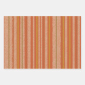 Orange Retro Mesh Streifen Geschenkpapier Set (Vorderseite 2)
