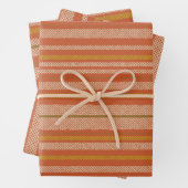 Orange Retro Mesh Streifen Geschenkpapier Set (Beispiel)