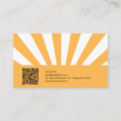 Orange Retro mit QR Business Card Visitenkarte (Rückseite)