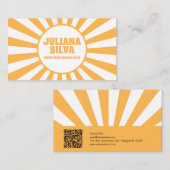 Orange Retro mit QR Business Card Visitenkarte (Vorne/Hinten)