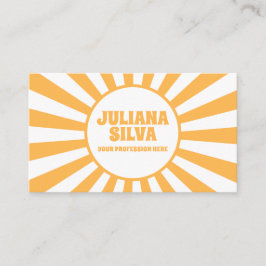 Orange Retro mit QR Business Card Visitenkarte