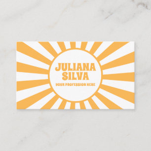 Orange Retro mit QR Business Card Visitenkarte