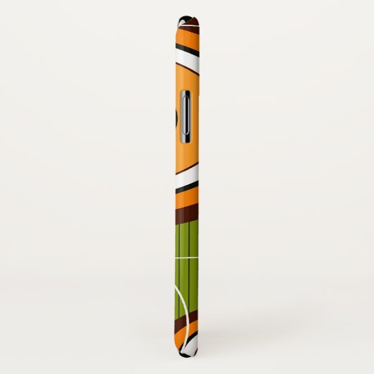 Orange Retro Mod-Funky abstrakter Case-Mate iPhone Hülle (Hinten/Rechts)