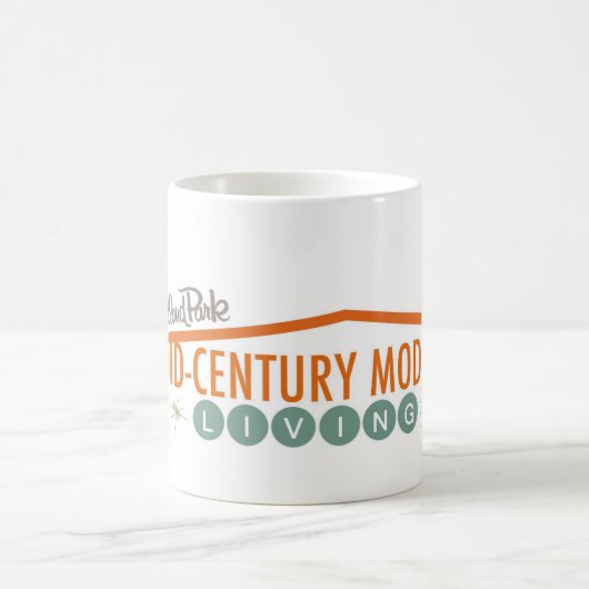 Orange Retro Modern Tasse (Mittel)