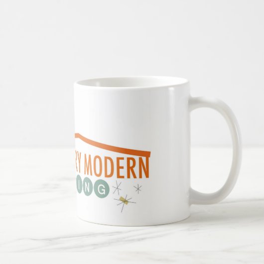 Orange Retro Modern Tasse (Rechts)