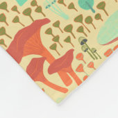 Orange Retro Mushroom Fleecedecke (Ecke)