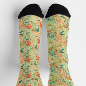 Orange Retro Mushroom Socken (Oben)