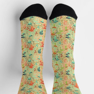 Orange Retro Mushroom Socken