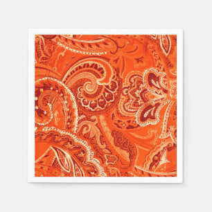 Orange Retro Paisley Bandanna/Bandana Serviette