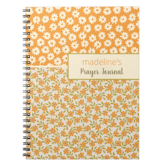 Orange Retro Personalisiertes Gebet Zeitschrift Notizblock (Vorderseite)