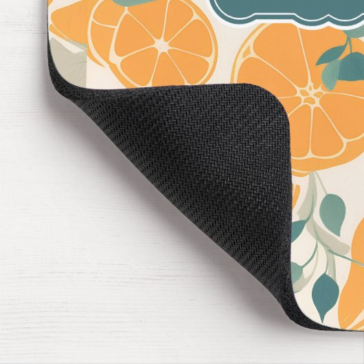 Orange Retro Personalisiertes Muster Mousepad (Ecke)