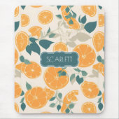 Orange Retro Personalisiertes Muster Mousepad (Vorne)