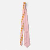 Orange Retro/PopArt Blume Krawatte (Rückseite)