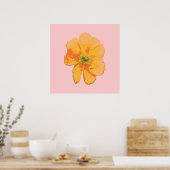 Orange Retro/PopArt-Blume Poster (Küche)