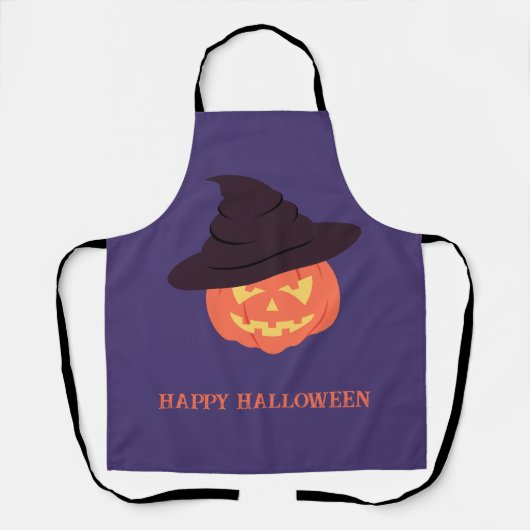 Orange Retro Pumpkin Halloween Schürze - Vintag (Vorderseite)