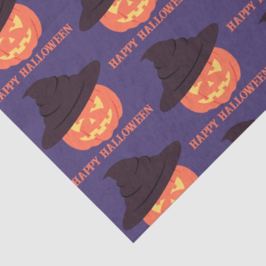 Orange Retro Pumpkin Happy Halloween Seidenpapier (Ausschnitt)