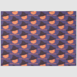 Orange Retro Pumpkin Happy Halloween Seidenpapier