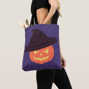 Orange Retro Pumpkin Tote Bag - Vintages Halloween Tasche