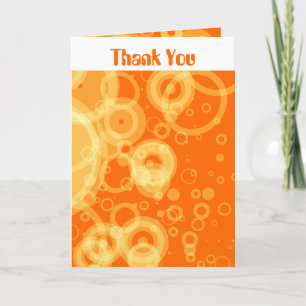 Orange Retro Ringe danken Ihnen Dankeskarte