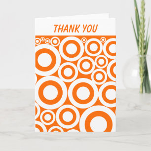 Orange Retro Rings Thank You Dankeskarte