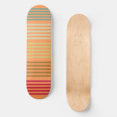 Orange Retro Streifen Skateboard (Vorderseite)