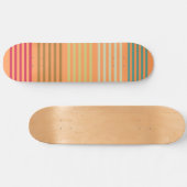 Orange Retro Streifen Skateboard (Horizontal)