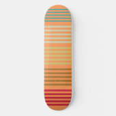 Orange Retro Streifen Skateboard (Vorderseite)