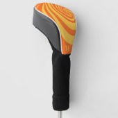 Orange Retro Twirl Monogramm Golf Headcover (angewinkelt)
