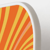 Orange Retro Twirl Monogramm Pickleball Schläger (Linke Seite)