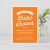 ORANGE RETRO-TYPOGRAPHIE | BRIDAL SHOWER EINLADUNG (Stehend Vorderseite)