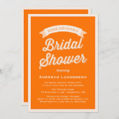 ORANGE RETRO-TYPOGRAPHIE | BRIDAL SHOWER EINLADUNG (Vorne/Hinten)