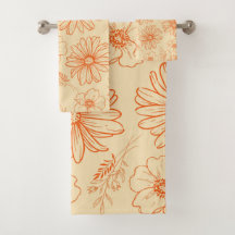 Orange Retro Vintages Y2K Blume Muster