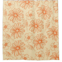 Orange Retro Vintages Y2K Blume Muster