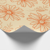 Orange Retro Vintages Y2K Blume Muster Geschenkpapier (Ecke)