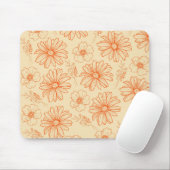 Orange Retro Vintages Y2K Blume Muster Mousepad (Mit Mouse)