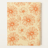 Orange Retro Vintages Y2K Blume Muster Planer (Rückseite)