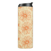 Orange Retro Vintages Y2K Blume Muster Thermosbecher (Nach links gedreht)