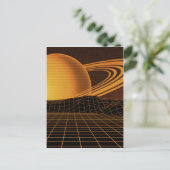 Orange Retrowave Postkarte (Stehend Vorderseite)
