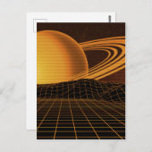 Orange Retrowave Postkarte (Vorne/Hinten)