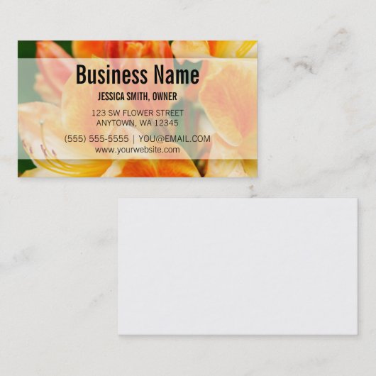 Orange Rhododendron-Blumen Visitenkarte (Vorne/Hinten)