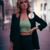 Orange Ribbon Angel Wings Butterfells MS Button