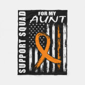 Orange Ribbon Aunt Leukemia Awareness Usa Flag Can Fleecedecke (Vorderseite)