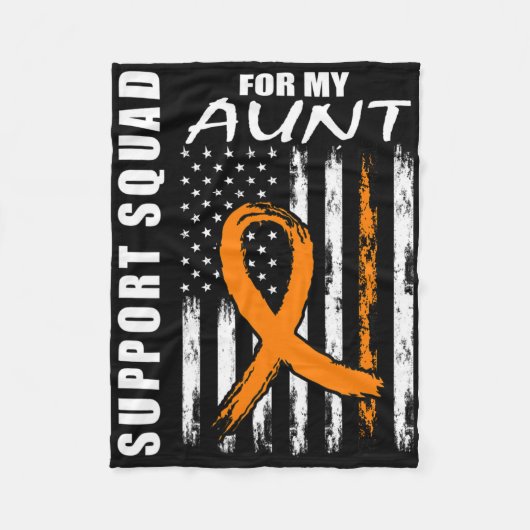 Orange Ribbon Aunt Leukemia Awareness Usa Flag Can Fleecedecke (Vorderseite)