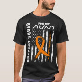 Orange Ribbon Aunt Leukemia Awareness Usa Flag Can T-Shirt (Vorderseite)